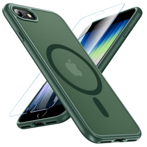 OWKEY Magnetische Schutzhülle für iPhone SE 2022/2020/3rd/2rd, iPhone 8/7, kompatibel mit MagSafe SE Handyhülle mit Displayschutzfolie, stoßfest, matt, durchscheinend, harte Rückseite, schlanke OWKEY Magnetische Schutzhülle für iPhone SE 2022/2020/3rd/2rd, iPhone 8/7, kompatibel mit MagSafe SE Handyhülle mit Displayschutzfolie, stoßfest, matt, durchscheinend, harte Rückseite, schlanke von OWKEY