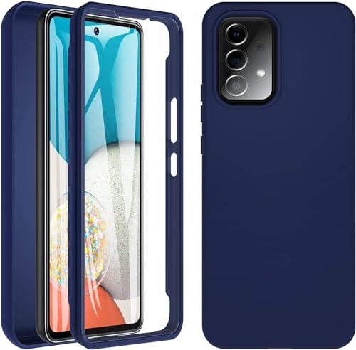OWKEY für Samsung Galaxy A53 Hülle, Stoßfest Silikon Samsung A53 5G Handyhülle, 360° Rundumschutz Schutzhülle mit Integriertem Displayschutz, Bumper Case für Samsung Galaxy A53 (Blau) von OWKEY