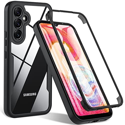 OWKEY für Samsung Galaxy A54 Hülle, Stoßfest Silikon Samsung A54 5G Handyhülle, 360° Rundumschutz Schutzhülle mit Integriertem Displayschutz, Bumper Case für Samsung Galaxy A54 (Schwarz) von OWKEY