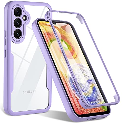 OWKEY für Samsung Galaxy A54 Hülle, Stoßfest Silikon Samsung A54 5G Handyhülle, 360° Rundumschutz Schutzhülle mit Integriertem Displayschutz, Kratzfeste Roubst Bumper Case für Galaxy A54 (Lila) von OWKEY