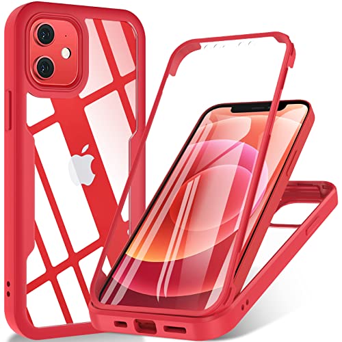 OWKEY für iPhone 12 Hülle, iPhone 12 Pro Hülle, 360 Grad Rundumschutz Stoßfest Handyhülle iPhone 12| iPhone 12 Pro, Silikon Bumper Case Mit Eingebautem Displayschutz Outdoor Cover Schutzhülle, Rot OWKEY für iPhone 12 Hülle, iPhone 12 Pro Hülle, 360 Grad Rundumschutz Stoßfest Handyhülle iPhone 12| iPhone 12 Pro, Silikon Bumper Case Mit Eingebautem Displayschutz Outdoor Cover Schutzhülle, Rot von OWKEY