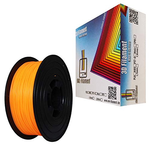 OWL-Filament 3D-Drucker PLA 1,75mm 1kg Spule Rolle (Neon Hellorange) von OWL-Filament