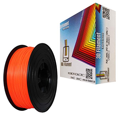 OWL-Filament 3D-Drucker PLA 1,75mm 1kg Spule Rolle (Neon Orange) von OWL-Filament