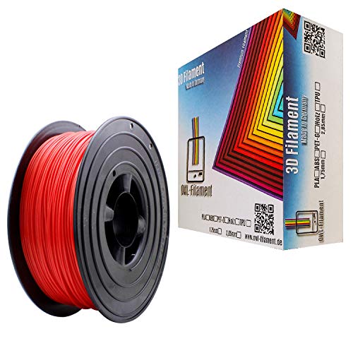 OWL-Filament 3D-Drucker PLA 1,75mm 1kg Spule Rolle (Rot) von OWL-Filament