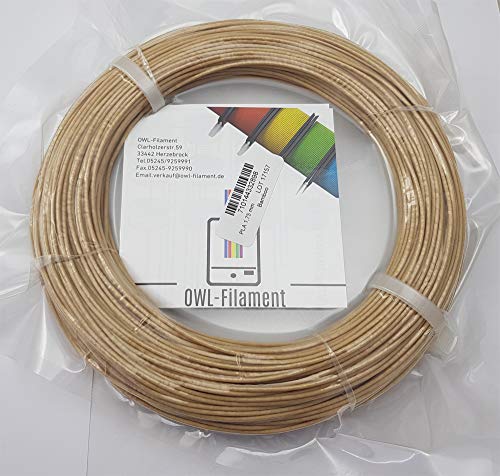 OWL-Filament Premium 3D Holz Filament 1,75mm Made in Germany (200g, Bambus) von OWL-Filament