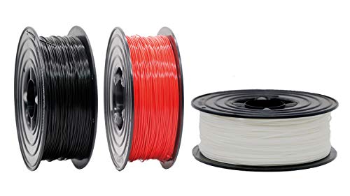 PETG Filament 3D Drucker 1,75mm / 3x 1kg Rolle Schwarz Rot Weiß für 3D Printer oder Stift 3er Set (3Kg) von OWL-Filament