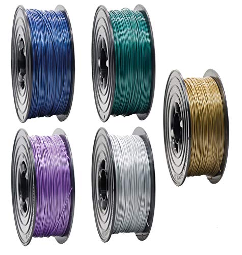 PETG Filament 3D Drucker 1,75mm / 5x 1kg Rolle 5 Metallic Farben 5er Set (5Kg) PET-G für 3D Printer oder Stift von OWL-Filament