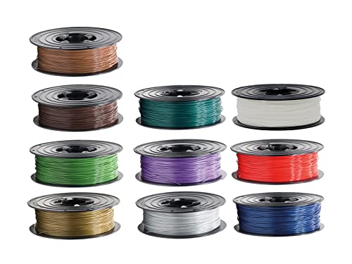 PETG Filament 3D Drucker 1,75mm GOLD BRAUN GRÜN WEISS HELLGRÜN VIOLETT ROT BRAUN TRANSPARENT BLAU 10 x 1kg Rolle für 3D Printer oder Stift 10er Set (10Kg) von OWL-Filament