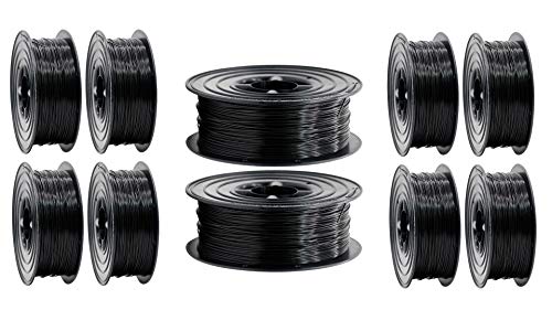 PLA Filament 1,75mm 3D Drucker oder Stift 10 er Set 10x 1Kg schwarz von OWL-Filament