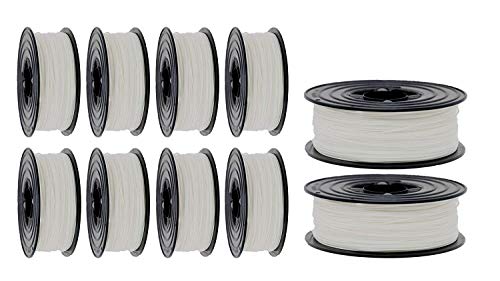 PLA Filament 1,75mm 3D Drucker oder Stift 10 er Set 10x 1Kg weiss weiß von OWL-Filament