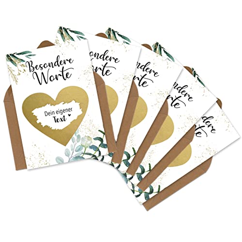 OWLBOOK 5 Rubbelkarten zum selber beschriften - Besondere Worte - Rubbellos für eigenen Text Geschenke Geschenkideen für Frauen zu Weihnachten von OWLBOOK