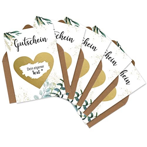 OWLBOOK 5 Rubbelkarten zum selber beschriften - Gutschein - Rubbellos für eigenen Text Geschenke Geschenkideen als Geschenk Gutschein zum Geburtstag von OWLBOOK