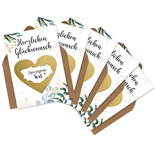 OWLBOOK 5 Rubbelkarten zum selber beschriften - Herzlichen Glückwunsch - Rubbellos für eigenen Text Geschenke Geschenkideen für Frauen zu Weihnachten von OWLBOOK