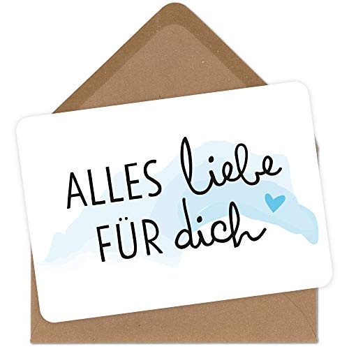 OWLBOOK Grußkarte Alles Liebe für Dich Geschenkkarte mit Briefumschlag Geschenke Geschenkideen für Frauen zum GeburtstagValentinstag von OWLBOOK