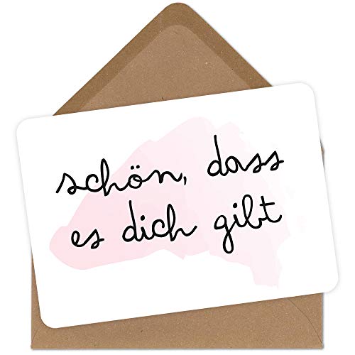 OWLBOOK Grußkarte Karte Schön, dass es dich gibt Geschenkkarte mit Briefumschlag Geschenke Geschenkideen Frauen Geburtstag Jahrestag von OWLBOOK