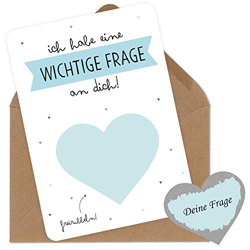 OWLBOOK Rubbelkarte Blanko Blau zum selber personalisieren Rubbellos für eigenen Text Geschenke Geschenkideen für Freund Mann zur Hochzeit & Verlobung von OWLBOOK
