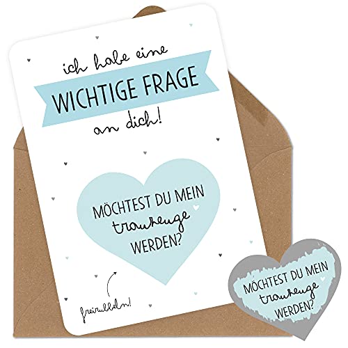 OWLBOOK Rubbelkarte Trauzeuge Fragen Rubbellos mit wichtige Frage Geschenke Geschenkideen für Trauzeuge zur Hochzeit & Verlobung von OWLBOOK