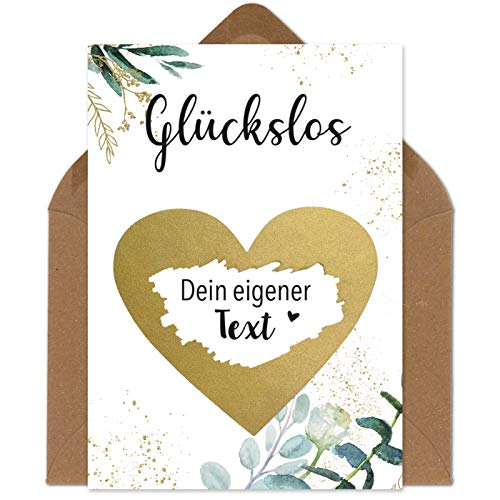 OWLBOOK Rubbelkarten Karte zum selber beschriften - Glückslos - Rubbellos für eigenen Text Geschenke Geschenkideen Gutschein für Frauen von OWLBOOK