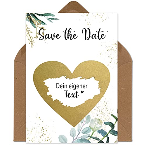 OWLBOOK Rubbelkarten zum selber beschriften - Save the Date - Rubbellos für eigenen Text Geschenke Geschenkideen als Save the Date Karten zur Hochzeit & Verlobung von OWLBOOK