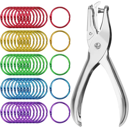 OWLKELA Ringbuchringe, 2,5 cm (1 Zoll), Bürobuchringe, lose Blätterringe, metallisch, verschiedene Farben, ideal für Bastelarbeiten, Dokumente, Fotos und Scrapbooking, 50 Stück von OWLKELA