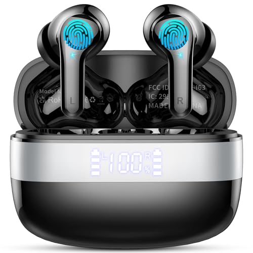 Bluetooth Kopfhörer, Kopfhörer Kabellos Bluetooth 5.3 In Ear Kopfhörer mit 4 Mic, Neue Tiefer Bass Kabellose Kopfhörer, 48 Std Noise Cancelling Earbuds, LED-Anzeige, IPX7 Wasserdichte Ohrhörer, USB-C von OWMSIC