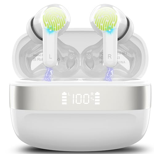 Bluetooth Kopfhörer, Neue Kopfhörer Kabellos Bluetooth 5.3 In Ear Kopfhörer mit 4 ENC Mic, Kabellose Kopfhörer Tiefer Bass 48 Std Earbuds, LED-Anzeige, IPX7 Wasserdichte Ohrhörer für iOS Android Bluetooth Kopfhörer, Neue Kopfhörer Kabellos Bluetooth 5.3 In Ear Kopfhörer mit 4 ENC Mic, Kabellose Kopfhörer Tiefer Bass 48 Std Earbuds, LED-Anzeige, IPX7 Wasserdichte Ohrhörer für iOS Android von OWMSIC