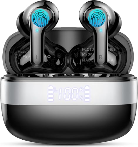 Bluetooth Kopfhörer, Neue Kopfhörer Kabellos Bluetooth 5.3 In Ear Kopfhörer mit 4 ENC Mic, Kabellose Kopfhörer Tiefer Bass 48 Std Earbuds, LED-Anzeige, IPX7 Wasserdichte Ohrhörer für iOS Android Bluetooth Kopfhörer, Neue Kopfhörer Kabellos Bluetooth 5.3 In Ear Kopfhörer mit 4 ENC Mic, Kabellose Kopfhörer Tiefer Bass 48 Std Earbuds, LED-Anzeige, IPX7 Wasserdichte Ohrhörer für iOS Android von OWMSIC