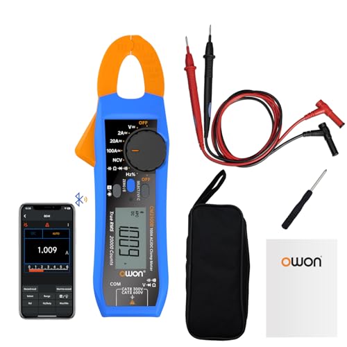 OWON CM2100B Digital Zangenmessgerät Bluetooth Automatische Bereichswahl 20000 Zählungen AC/DC-Widerstand Kapazität Prüfer TrueRMS Multimeter Mehrere Messfunktionen NCV VFC Diode Überspannungschutz von OWON