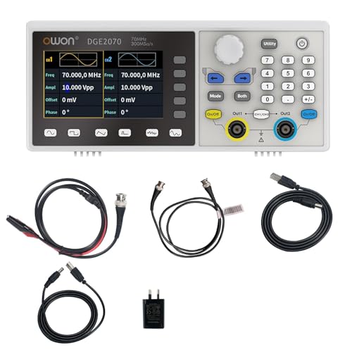 OWON DGE2070 Wellenformgenerator, 3,6-Zoll-LCD-Display, zwei Kanäle, 70 MHz Frequenzausgang, max Abtastrate von 300 MSa/s, mit 14-Bit Waveform Generator OWON DGE2070 Wellenformgenerator, 3,6-Zoll-LCD-Display, zwei Kanäle, 70 MHz Frequenzausgang, max Abtastrate von 300 MSa/s, mit 14-Bit Waveform Generator von OWON