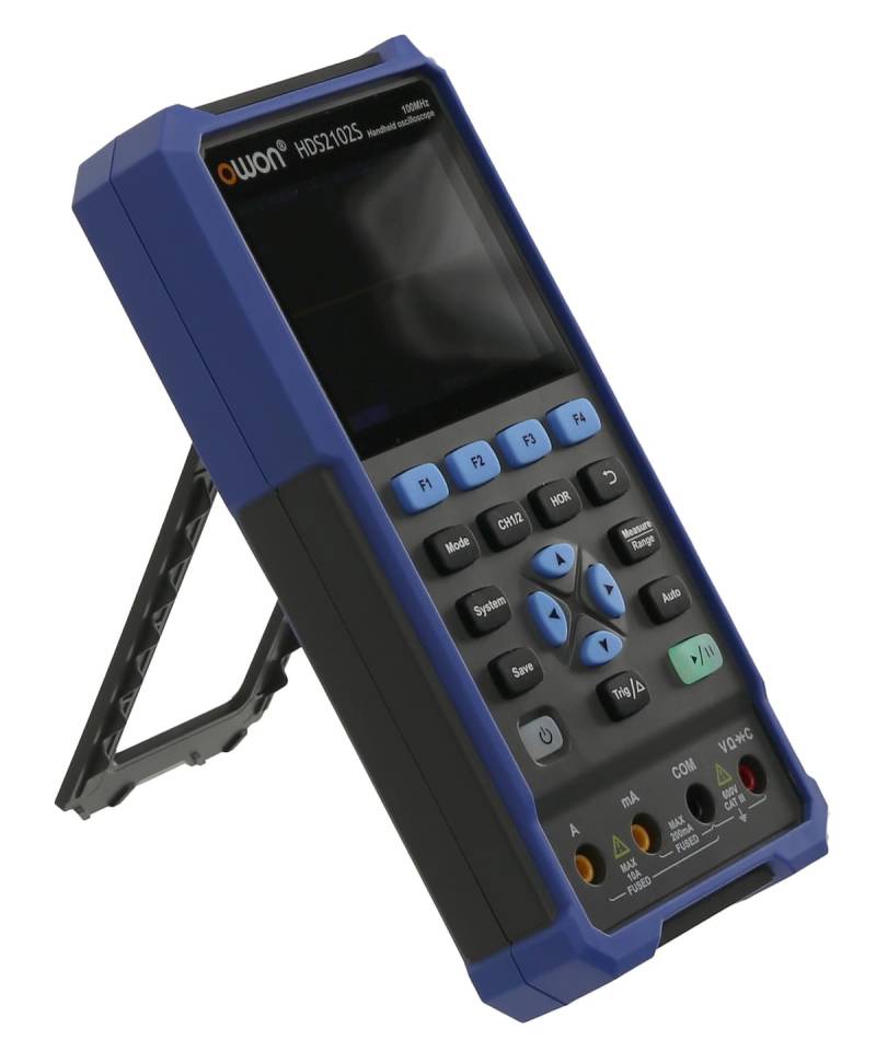 OWON LCD-Oszilloskop mit Multimeter und Funktionsgenerator, HDS2102S, 2-Kanal, 100 MHz von OWON