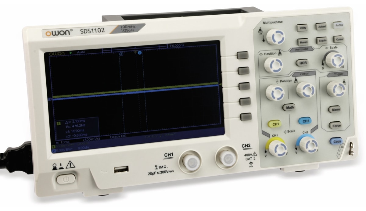 OWON LCD Speicher-Oszilloskop SDS1102, 2-Kanal, 100 MHz, USB von OWON