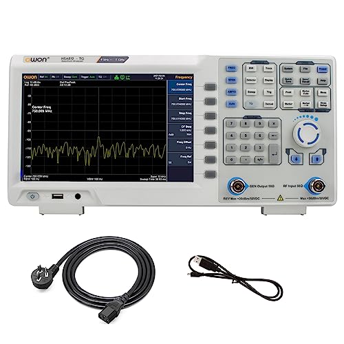 OWON XSA810-TG 9-Zoll-LCD-Spektrumanalysator mit Tracking-Generator, Frequenzbereich 9 kHz bis 1 GHz, hohe Auflösung 1280 x 800 Pixel mit USB-Host, USB-Gerät, LAN, Kopfhörer, HDMI-Konnektivität von OWON