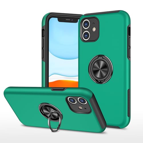 Sturzsichere Handyhülle Kompatibel mit iPhone 11 Hülle mit drehbarem Ringständer, schlanke, stoßfeste Hartschale, robuste Ganzkörperschutzhülle Compatible with iPhone 11 Passgenaue Handyhülle(Dark Gre Sturzsichere Handyhülle Kompatibel mit iPhone 11 Hülle mit drehbarem Ringständer, schlanke, stoßfeste Hartschale, robuste Ganzkörperschutzhülle Compatible with iPhone 11 Passgenaue Handyhülle(Dark Gre von OWSIHNZBF