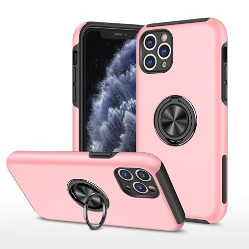 Sturzsichere Handyhülle Kompatibel mit iPhone 11 Pro Hülle mit drehbarem Ringständer, schlanke, stoßfeste Hartschale, Ganzkörper-Schutzhülle Compatible with iPhone 11 Pro Passgenaue Handyhülle(Rose Go Sturzsichere Handyhülle Kompatibel mit iPhone 11 Pro Hülle mit drehbarem Ringständer, schlanke, stoßfeste Hartschale, Ganzkörper-Schutzhülle Compatible with iPhone 11 Pro Passgenaue Handyhülle(Rose Go von OWSIHNZBF