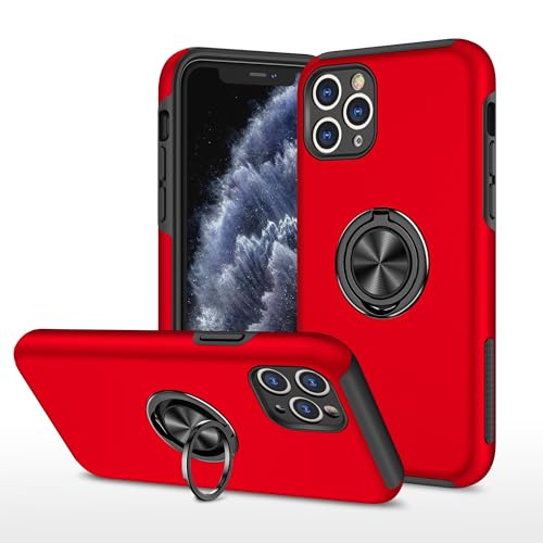Sturzsichere Handyhülle Kompatibel mit iPhone 11 Pro Hülle mit drehbarem Ringständer, schlanke, stoßfeste Hartschale, Ganzkörper-Schutzhülle Compatible with iPhone 11 Pro Passgenaue Handyhülle(Red) Sturzsichere Handyhülle Kompatibel mit iPhone 11 Pro Hülle mit drehbarem Ringständer, schlanke, stoßfeste Hartschale, Ganzkörper-Schutzhülle Compatible with iPhone 11 Pro Passgenaue Handyhülle(Red) von OWSIHNZBF