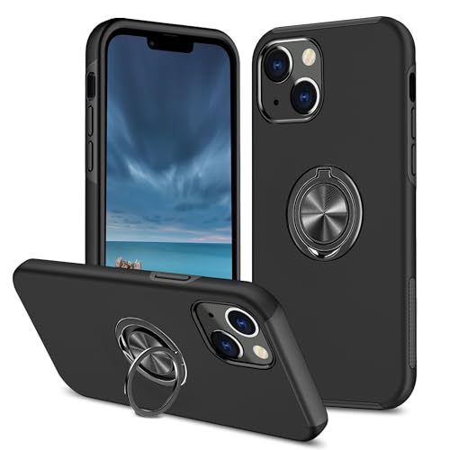 Sturzsichere Handyhülle Kompatibel mit iPhone 13 Hülle mit drehbarem Ring-Ständer, schlanke, stoßfeste Schutzhülle, robuste Ganzkörper-Schutzhülle Compatible with iPhone 13 Passgenaue Handyhülle(Black Sturzsichere Handyhülle Kompatibel mit iPhone 13 Hülle mit drehbarem Ring-Ständer, schlanke, stoßfeste Schutzhülle, robuste Ganzkörper-Schutzhülle Compatible with iPhone 13 Passgenaue Handyhülle(Black von OWSIHNZBF