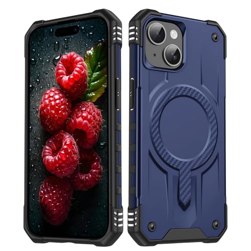 Sturzsichere Handyhülle Kompatibel mit iPhone 15 Plus Hülle, klassische Hybrid-Magnet-Handyhülle, schlanke, stoßfeste Standard-Fallschutzhülle, kratzfeste Rückseite Passgenaue Handyhülle(Blue) von OWSIHNZBF
