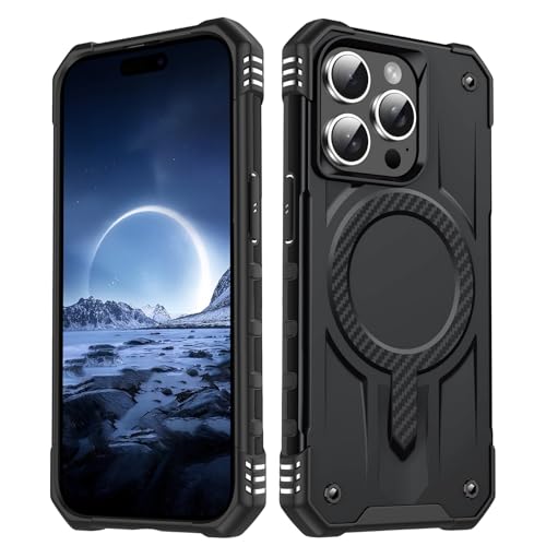 Sturzsichere Handyhülle Kompatibel mit iPhone 15 Pro Hülle, klassische Hybrid-Magnet-Handyhülle, schlanke, stoßfeste Standard-Fallschutzhülle, kratzfeste Rückseite Passgenaue Handyhülle(Black) von OWSIHNZBF