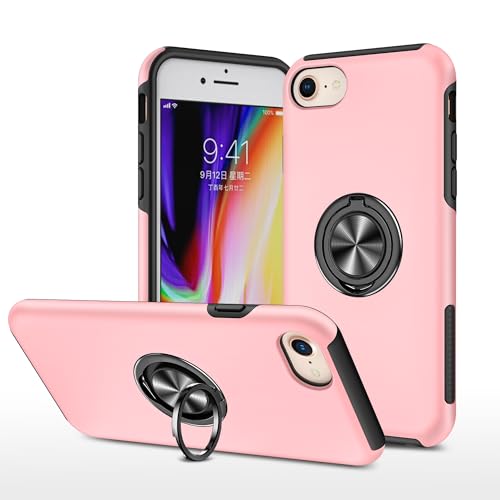 Sturzsichere Handyhülle Kompatibel mit iPhone 8 Hülle mit drehbarem Ringständer, schlanke, stoßfeste Hartschale, Ganzkörper-Schutzhülle Compatible with iPhone 8 Passgenaue Handyhülle(Rose Gold) Sturzsichere Handyhülle Kompatibel mit iPhone 8 Hülle mit drehbarem Ringständer, schlanke, stoßfeste Hartschale, Ganzkörper-Schutzhülle Compatible with iPhone 8 Passgenaue Handyhülle(Rose Gold) von OWSIHNZBF