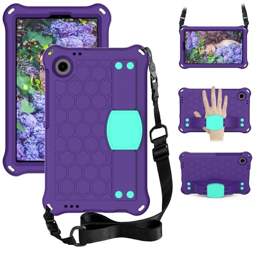 Vergilbungsfreie Tablet-Hülle Hülle kompatibel mit Blackview Tab 60 8,7 Zoll (2023), Tablet-Hülle kompatibel mit Kindern, langlebig, leicht, EVA, stoßfest, Schutzgriff, Standabdeckung, Waben-Wärmeable von OWSIHNZBF