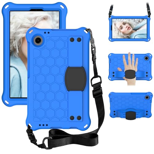 Vergilbungsfreie Tablet-Hülle Hülle kompatibel mit Blackview Tab 60 8,7 Zoll (2023), Tablet-Hülle kompatibel mit Kindern, langlebig, leicht, EVA, stoßfest, Schutzgriff, Standabdeckung, Waben-Wärmeable von OWSIHNZBF