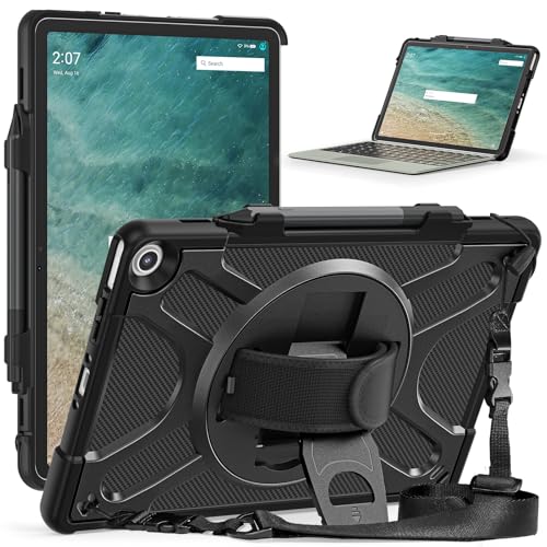 Vergilbungsfreie Tablet-Hülle Hülle kompatibel mit Fire Max 11 Tablet-Hülle (13. Generation, Version 2023), Hülle mit 360°-Ständerhülle + Schultergurt und Handschlaufe, stoßfeste, robuste Stoßschutzhü von OWSIHNZBF