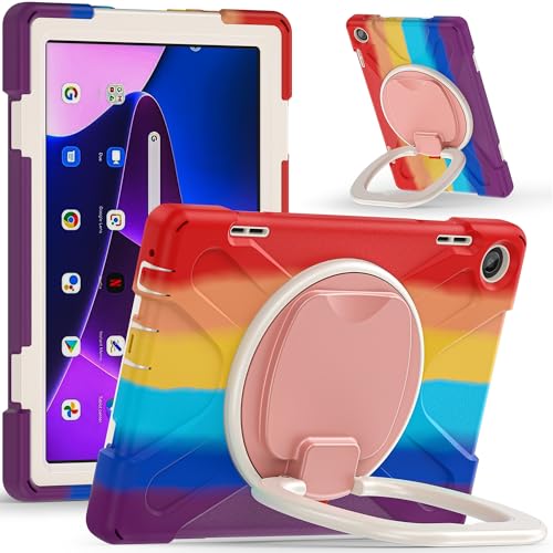 Vergilbungsfreie Tablet-Hülle Hülle kompatibel mit Lenovo Tab M10 HD 2022 3rd 10.1" TB-328FU/TB-328XU, stoßfeste, stabile Abdeckung mit 360° drehbarem Ständer, robuste Tablet-Hülle mit Hand-/Schulterg von OWSIHNZBF