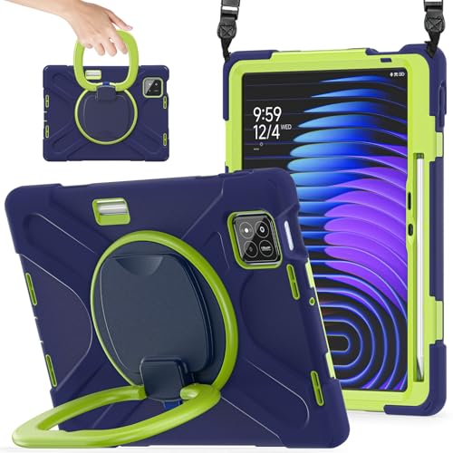 Vergilbungsfreie Tablet-Hülle Hülle kompatibel mit Xiaomi Mi Pad 7/Mi Pad 7 Pro 11,2 Zoll 2024, robuste, stoßfeste TPU-Kinderhülle, 360 Grad drehbare Multifunktions-Griffhalterung + robuste Abdeckung von OWSIHNZBF
