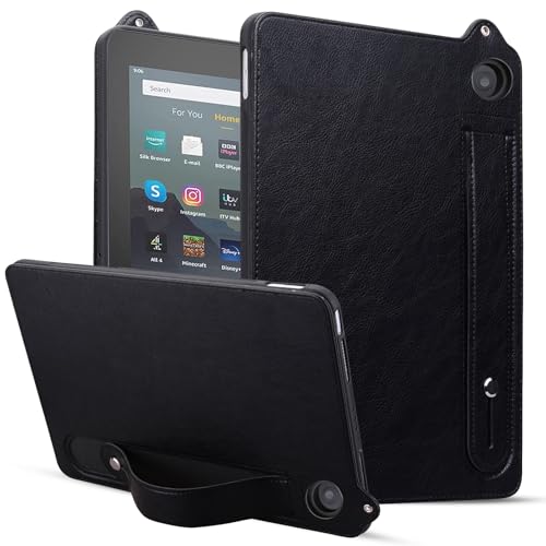 Vergilbungsfreie Tablet-Hülle Kompatibel Mit Kindle Fire 7 Tablet-Hülle 2022 12. Generation Stoßfester Ständer Tablet-Hülle Handschlaufenhülle Tablet-Hülle Lederhülle Tablet-Hülle TPU & PC Tablet-Hüll von OWSIHNZBF