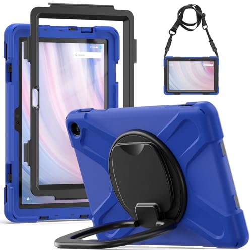 Vergilbungsfreie Tablet-Hülle Kompatibel mit Kindle Fire HD 10 Tablet (13. Generation 2023) Hülle, stoßfeste, stabile Abdeckung mit 360° drehbarem Ständer, robuste Tablet-Hülle mit Hand-/Schultergurt von OWSIHNZBF