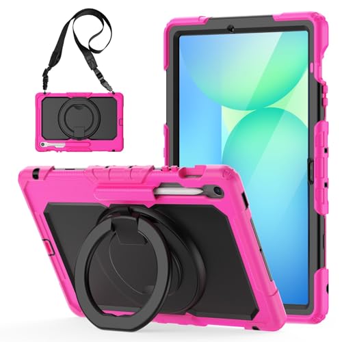 Vergilbungsfreie Tablet-Hülle Kompatibel mit Samsung Galaxy Tab S10 FE+ Plus 13,1 Zoll (Modell SM-X620/X626) Hülle mit Stifthalter + Displayschutz, robuste Rundum-Schutzhülle mit drehbarem Griff, Sili von OWSIHNZBF