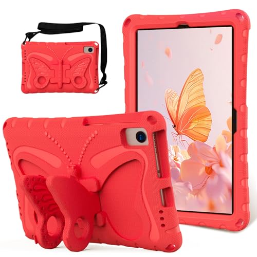 Vergilbungsfreie Tablet-Hülle Kompatibel mit Samsung Galaxy Tab S5e 10.5 (2019) SM-T720, leichte, kinderfreundliche, stoßfeste EVA-Schutzhülle, Schultergurt-Hülle, Schmetterlings-Kinderhülle Tablet-Hü von OWSIHNZBF