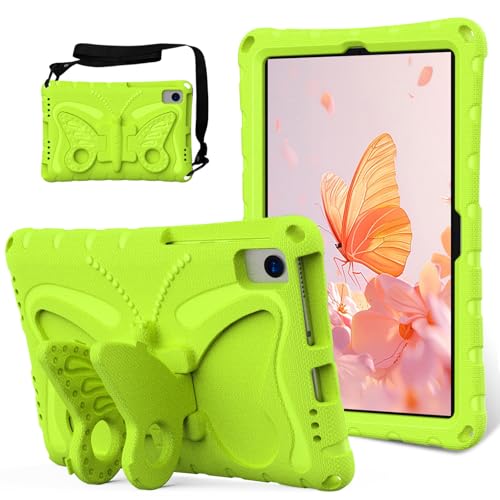 Vergilbungsfreie Tablet-Hülle Kompatibel mit Samsung Galaxy Tab S5e 10.5 (2019) SM-T720, leichte, kinderfreundliche, stoßfeste EVA-Schutzhülle, Schultergurt-Hülle, Schmetterlings-Kinderhülle Tablet-Hü von OWSIHNZBF