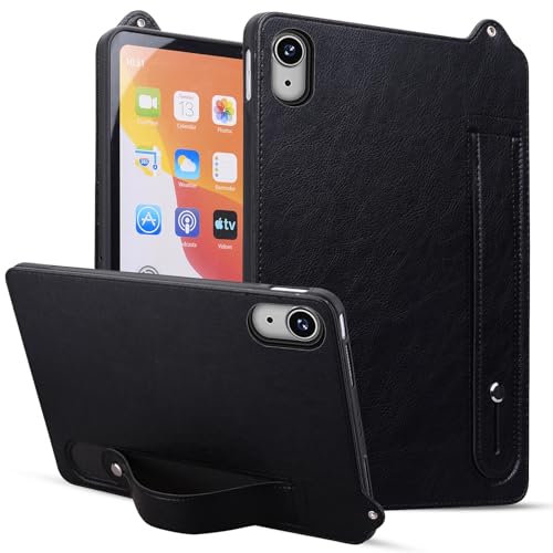 Vergilbungsfreie Tablet-Hülle Kompatibel mit iPad Mini 6 6. 2021 A2567 A2568 A2569 Stoßfeste Tablet-Hülle mit Ständer, Handschlaufe, Tablet-Hülle, Lederhülle, Tablet-Hülle, TPU & PC Tablet-Hülle mit S von OWSIHNZBF